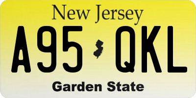 NJ license plate A95QKL