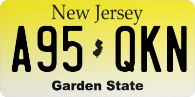 NJ license plate A95QKN