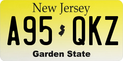 NJ license plate A95QKZ