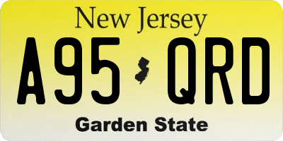 NJ license plate A95QRD