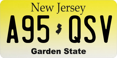 NJ license plate A95QSV
