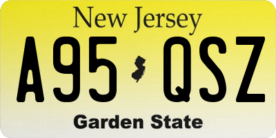 NJ license plate A95QSZ