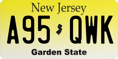 NJ license plate A95QWK