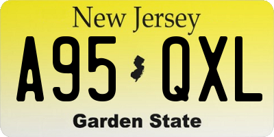 NJ license plate A95QXL