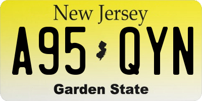 NJ license plate A95QYN