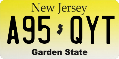NJ license plate A95QYT
