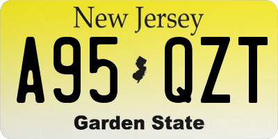 NJ license plate A95QZT