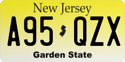 NJ license plate A95QZX
