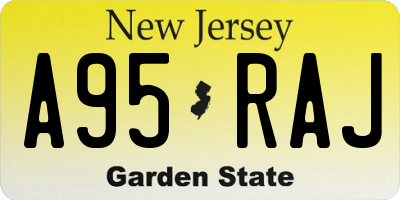 NJ license plate A95RAJ