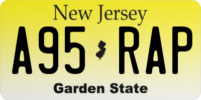NJ license plate A95RAP