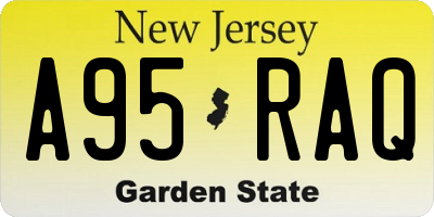 NJ license plate A95RAQ