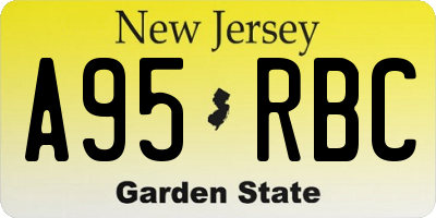NJ license plate A95RBC