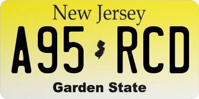 NJ license plate A95RCD