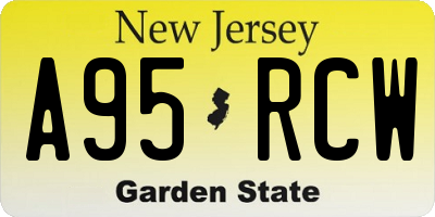 NJ license plate A95RCW