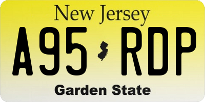 NJ license plate A95RDP