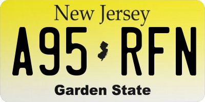 NJ license plate A95RFN