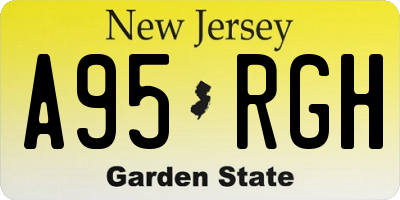 NJ license plate A95RGH