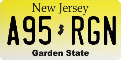 NJ license plate A95RGN