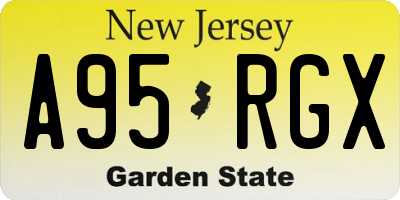 NJ license plate A95RGX