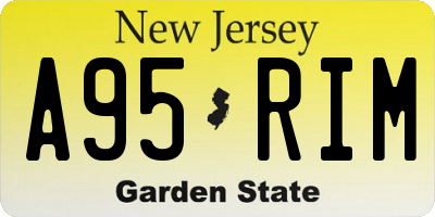 NJ license plate A95RIM