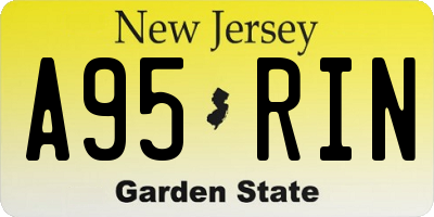 NJ license plate A95RIN