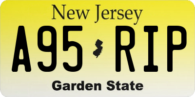 NJ license plate A95RIP
