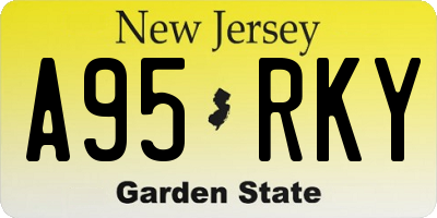 NJ license plate A95RKY