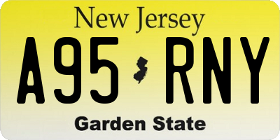 NJ license plate A95RNY
