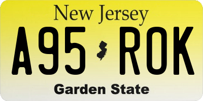 NJ license plate A95ROK