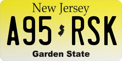 NJ license plate A95RSK