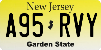 NJ license plate A95RVY