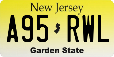NJ license plate A95RWL