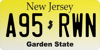 NJ license plate A95RWN