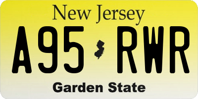 NJ license plate A95RWR