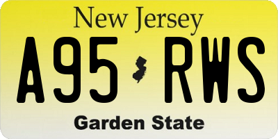 NJ license plate A95RWS