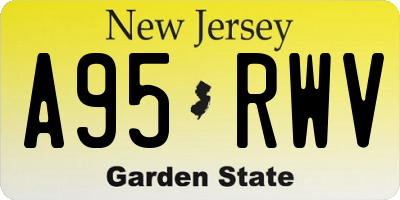 NJ license plate A95RWV