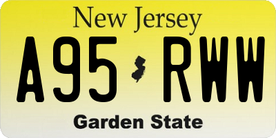 NJ license plate A95RWW