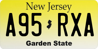 NJ license plate A95RXA