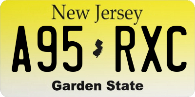 NJ license plate A95RXC