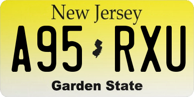 NJ license plate A95RXU