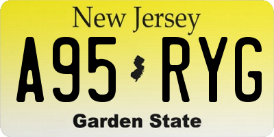 NJ license plate A95RYG