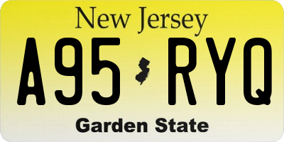 NJ license plate A95RYQ