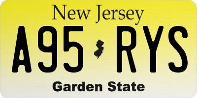 NJ license plate A95RYS