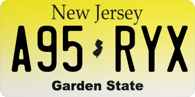 NJ license plate A95RYX