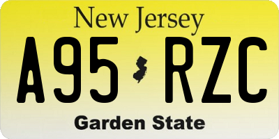 NJ license plate A95RZC
