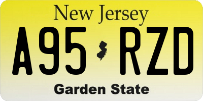 NJ license plate A95RZD