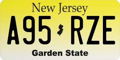NJ license plate A95RZE