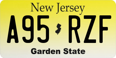 NJ license plate A95RZF