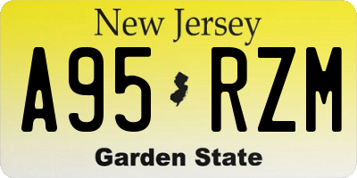 NJ license plate A95RZM