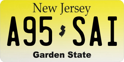NJ license plate A95SAI